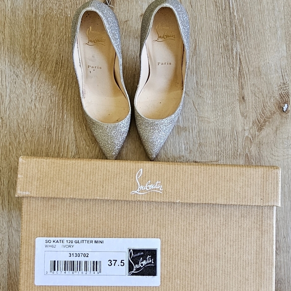 Christian Louboutin so kate gold glitter 120 pumps 37.5 - Picture 2 of 16